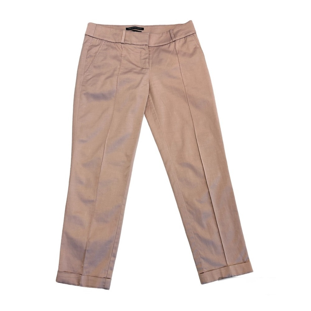 BEBE pastel dusty Rose satin effect cropped ankle pants 4